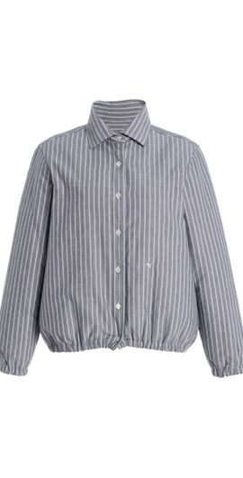 HOMMEGIRLS HOMMEGIRLS - Striped Cotton Oxford Bomber Jacket - Stripe - S