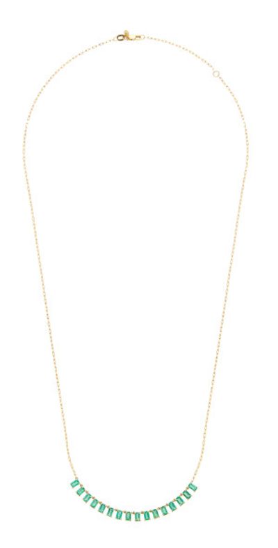 ILA ILA - Cleo 14K Yellow Gold Emerald Necklace - Green - OS - Gifts For Her