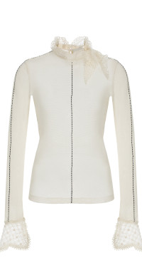 【関税込み】Isabel Marant ホワイト Jiler 長袖トップス Isabel Marant Giamili Boucle Puff-Sleeve Peplum Top | Neiman