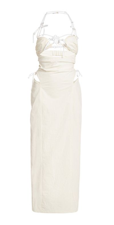 Jacquemus - - Ruban Tie-Detailed Cutout Cotton Midi Dress - White - FR 34 - Moda Operandi Jacquemus - - Ruban Tie-Detailed Cutout Cotton Midi Dress - White - FR 34 - Moda Operandi