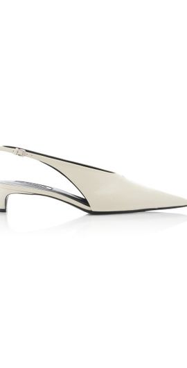Jil Sander Jil Sander - Leather Slingback Pumps - Ivory - IT 37.5 - Moda Operandi