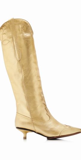 Johanna Ortiz Johanna Ortiz - Composed Of Love Metallic Leather Boots - Gold - IT 40