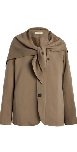 KALLMEYER KALLMEYER - Jamie Scarf-Detailed Blazer - Taupe - US 2