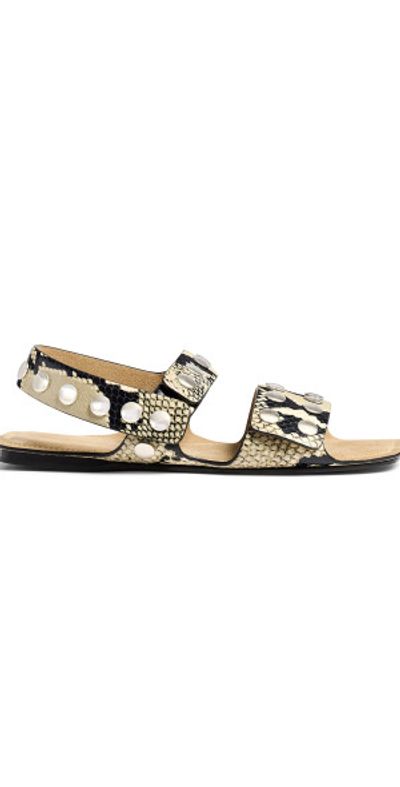 Khaite Khaite - Boden Studded Python-Effect Leather Sandals - Python - IT 37