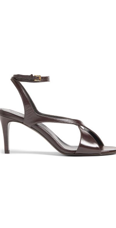 Khaite Khaite - Liria Ankle Strap Sandal 75 - Brown - IT 36.5