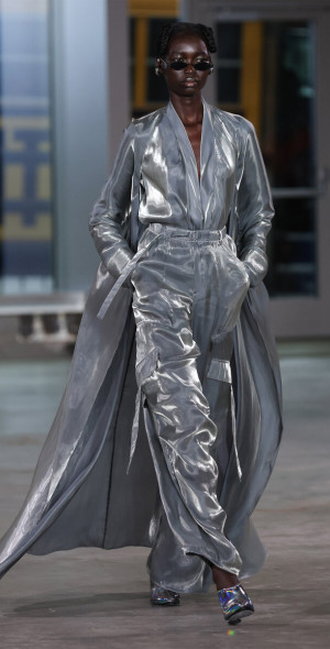 LAPOINTE - - Metallic Organza Cargo Pants - Silver - S - Only At