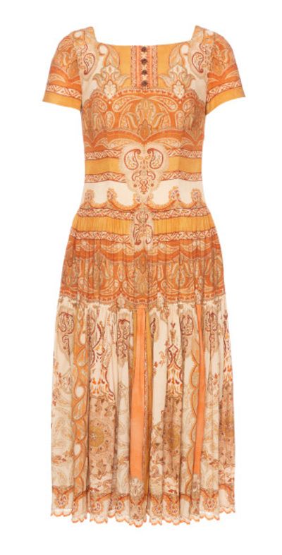 Lena Hoschek - - Contessa Printed Midi Dress - Tan - S
