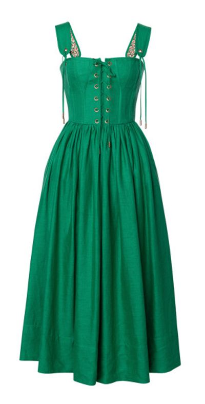 white christmas dresses Sancia Linen/Viscose Corset Midi Dress main image 1