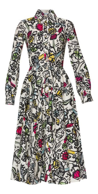 Lena Hoschek Lena Hoschek - Stella Printed Cotton Midi Dress - Multi - S