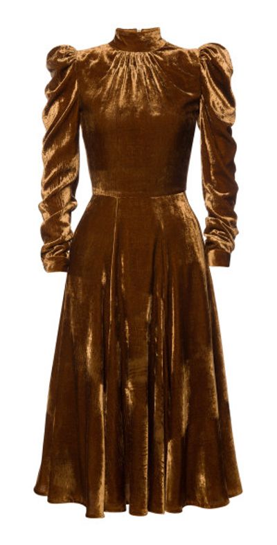 Lena Hoschek - - Superstition Velvet Sheath Midi Dress - Gold - S - Only At Moda Operandi Lena Hoschek - - Superstition Velvet Sheath Midi Dress - Gold - S - Only At Moda Operandi