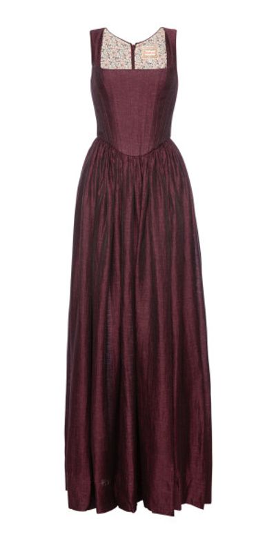 lena hoschek corset dress Giuseppina Linen Corset Midi Dress By Lena Hoschek