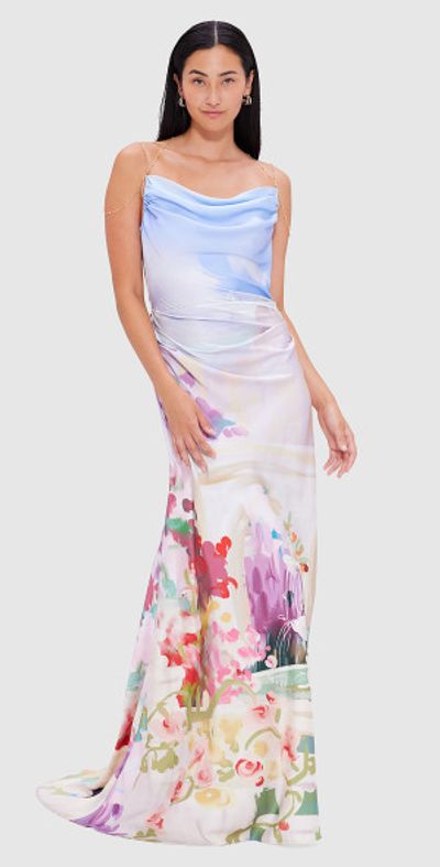 Leo Lin - - Imogen Floral Shift Gown - Multi - AU 8 - Only At Moda Operandi