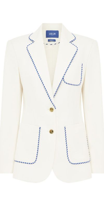 Leo Lin Leo Lin - Jillian Wool-Blend Blazer - Off-White - AU 14
