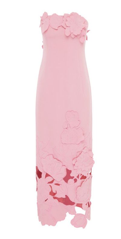 leo lin exclusive rayna floral-appliquéd cutout crepe maxi dress Leo Lin - - Rayna Floral-Appliquéd Crepe Maxi Dress - Pink