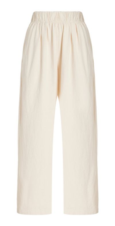 Les Tien Les Tien - Pleated Cotton Wide-Leg Pants - White - L - Moda Operandi