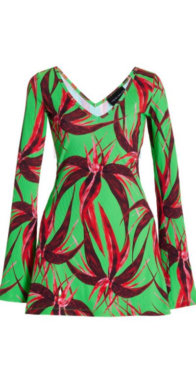 moda operandi green mini dress Louisa Ballou - - Ribbed Cotton - Multi - M starzone-2