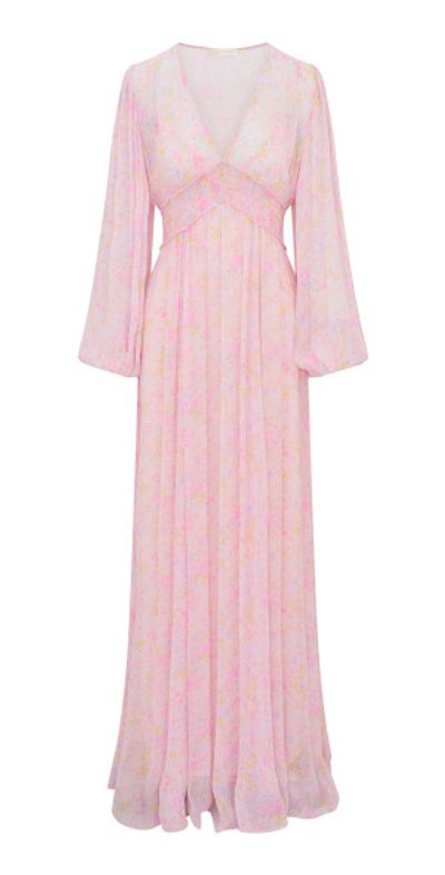 LoveShackFancy - - Elica Shirred Chiffon Maxi Dress - Pink - XS