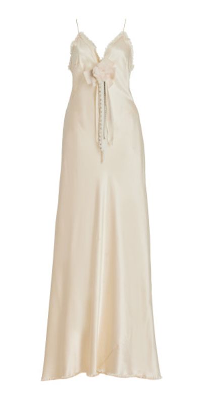 loveshackfancy elizabella silk maxi dress LoveShackFancy - - Elizabella Silk Maxi Dress - Pink - M