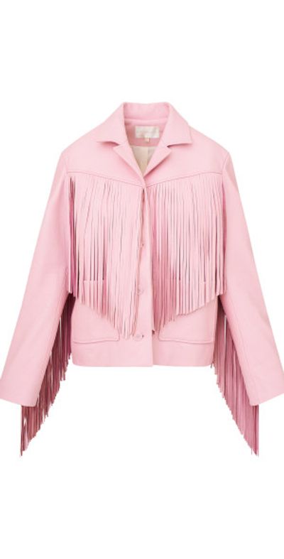 Chic Fringed Pink “Leather Jacket” Backpack Fringe Motorcycle Jacket Backpack – hfstylish main image 4