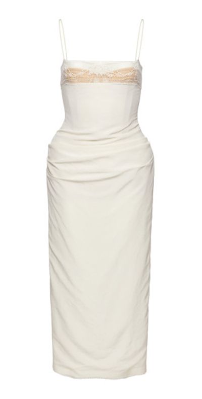 Magda Butrym Magda Butrym - Lace-Trimmed Midi Dress - Ivory - FR 34
