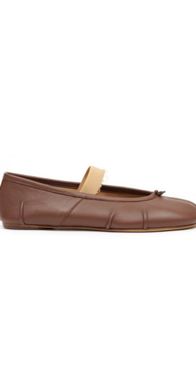 Maison Margiela Maison Margiela - Tabi Leather Ballet Flats - Brown - IT 39