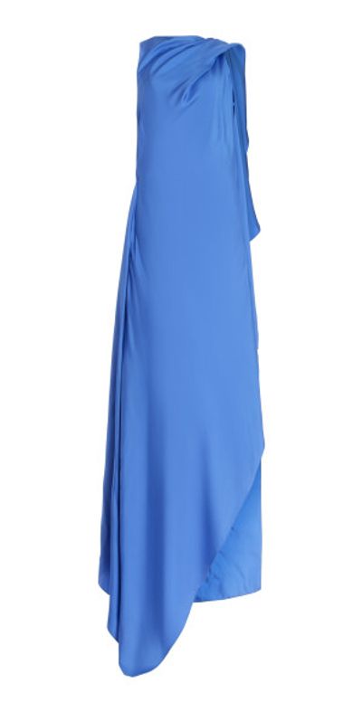 silk maison blue dress Maison Martin Margiela Cobalt Blue Dress