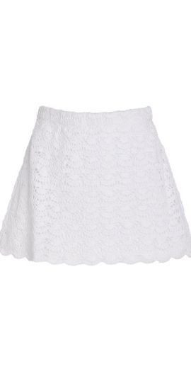Marlies Grace Marlies Grace - Exclusive Rosamund Crocheted Cotton Mini Skirt - White - L