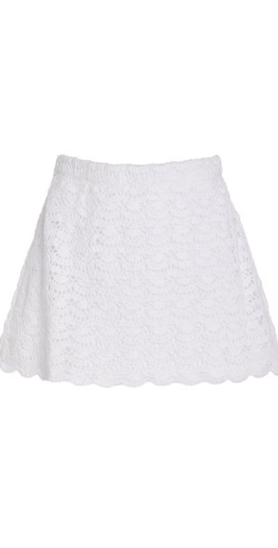 Marlies Grace Marlies Grace - Exclusive Rosamund Crocheted Cotton Mini Skirt - White - L