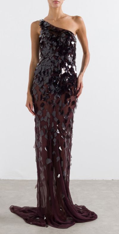 Marmar Halim - - Sequined One-Shoulder Gown - Multi - FR 46 - Only At Moda  Operandi