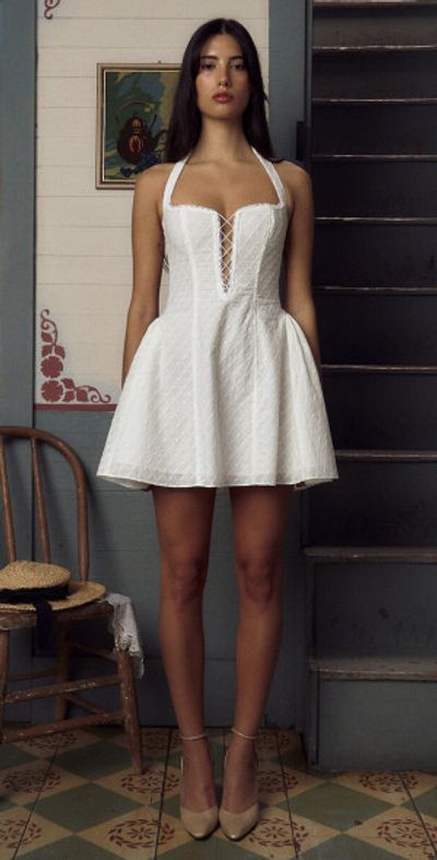 Mirror Palais - - Lady In Lace Up Cotton Mini Dress - White - XXS - Only At  Moda Operandi