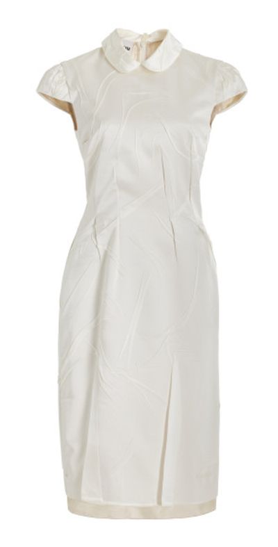 Miu Miu Miu Miu - Crushed Silk Satin Midi Dress - White - IT 38
