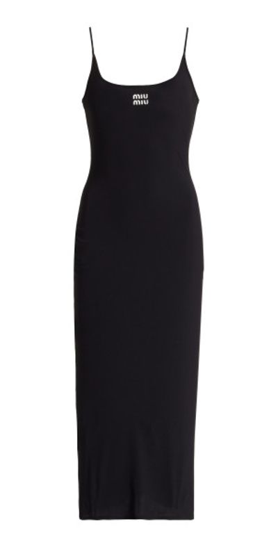 Miu Miu - - Stretch-Jersey Midi Dress - Black - IT 38 - Moda Operandi