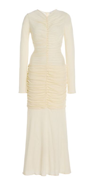 Mor Noir - - Lauren Wool-Blend Jersey Dress - Ivory - XS