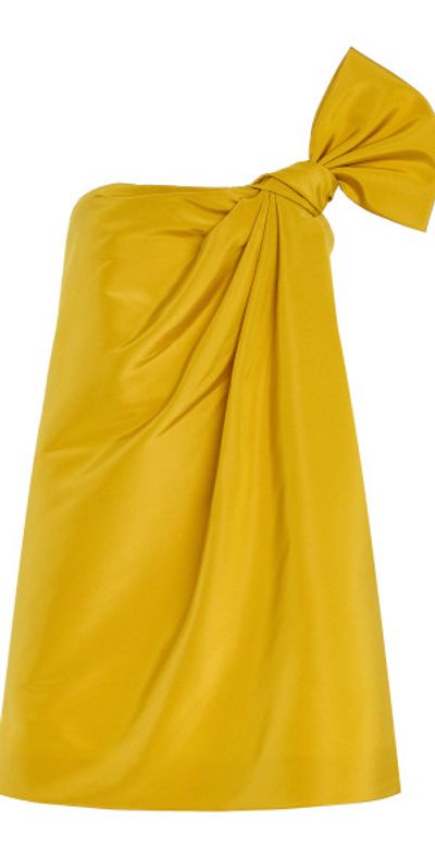 Oscar de la Renta Oscar de la Renta - Asymmetric Silk Faille Mini Dress - Yellow - US 8