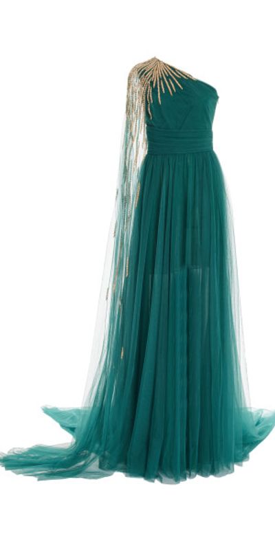 green emerald velvet dress Pamella Roland: Signature Gown main image 0