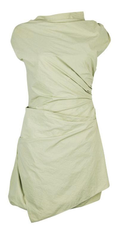 Paris Georgia - - Serge Ruched Cotton Mini Dress - Green - M