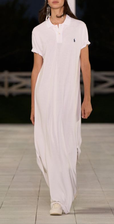 POLO RALPH LAUREN Polo Pique Maxi Dress White M