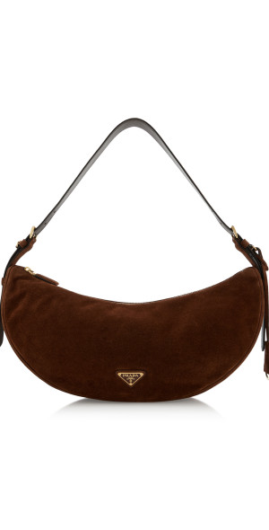 Prada Women Peach Leather Large Prada Demi-Lune Crossbody Bag main image 1