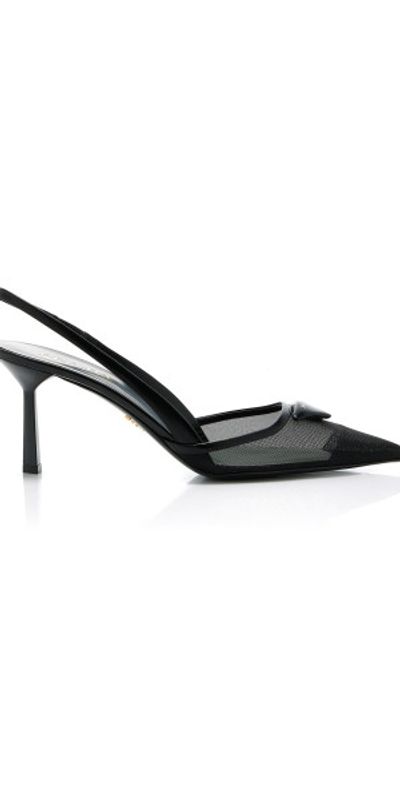 Prada Prada - Mesh Slingback Pumps - Black - IT 37