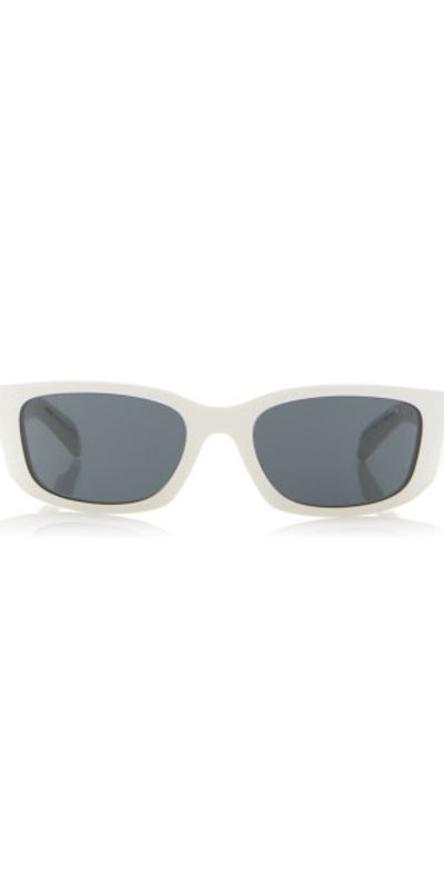 Prada Prada - Symbole Mask-Frame Acetate Sunglasses  - White - OS