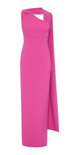 Rachel Gilbert Rachel Gilbert - Clara Single Shoulder Capelet Gown - Pink - US 4