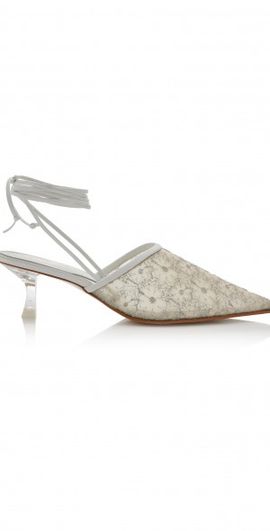 Reike Nen Reike Nen - Exclusive Riviera Bit Convertible Floral-Mesh Mules - Silver - IT 38