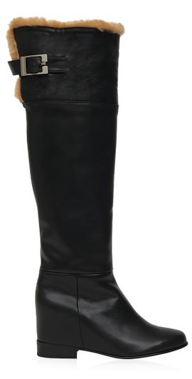 Reike Nen Reike Nen - Fur-Lined Thigh-High Boots - Black - IT 39.5 - Moda Operandi