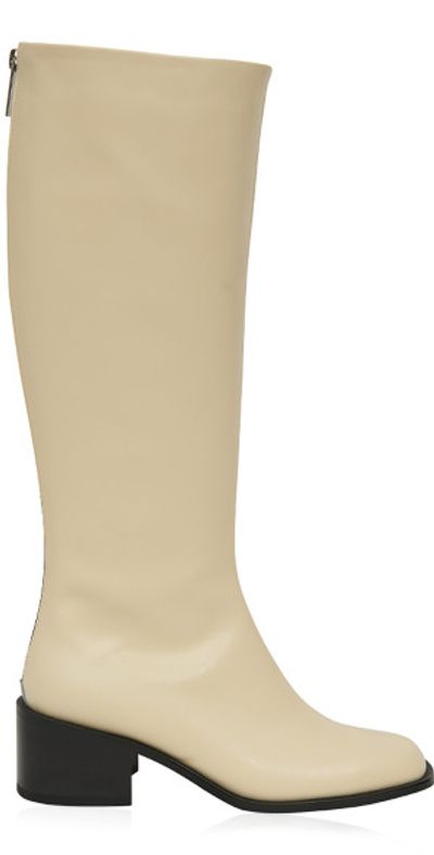 Reike Nen Reike Nen - Seamed Basic Leather Boots - Off-White - IT 40 - Moda Operandi