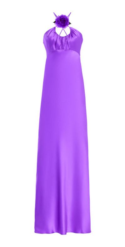 rodarte purple dress Rodarte, Floral-appliqu silk charmeuse gown, Women, Purple, US 12, Dresses