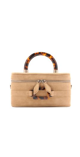 Roger Vivier Roger Vivier - Belle Vivier Suede Mini Vanity Bag - Brown - OS