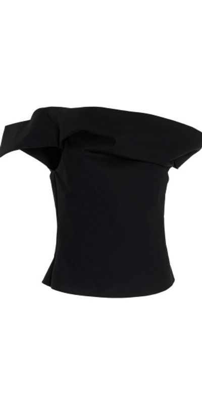 Rosie Assoulin Rosie Assoulin - Can't Bare It Off-The-Shoulder Cotton Top - Black - US 2