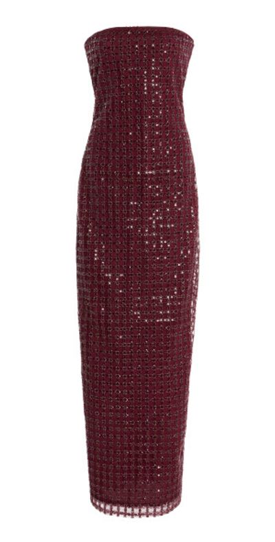 ROTATE - - Beaded Maxi Tube Dress - Burgundy - EU 42