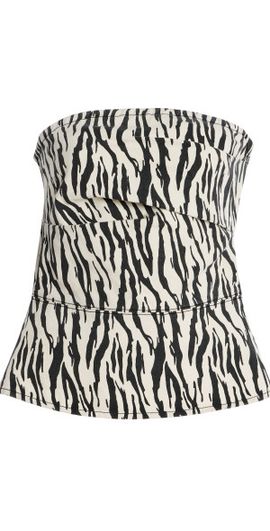 ROTATE ROTATE - Printed Denim Top - Black/white - EU 36
