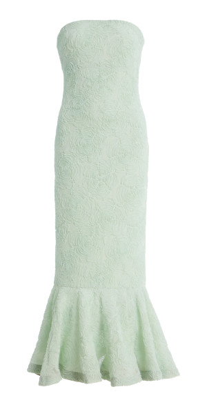 rotate strapless crepe midi dress ROTATE BIRGER CHRISTENSEN Strapless Satin-Crepe Mini Dress